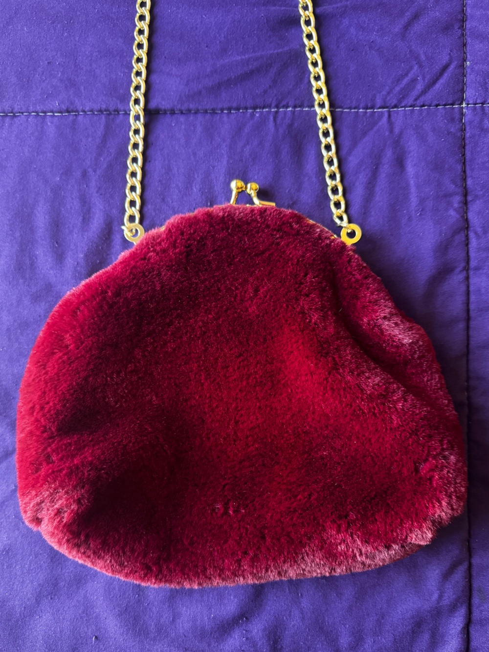 a new day Burgundy Crossbody with Gold Chain and Kiss Lock NWOT - Picture 3 of 14